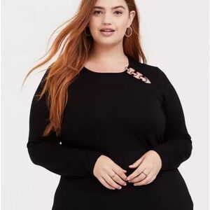 Torrid Super Soft O-Ring Tee Black Size 3 (3X 22-24) NWT